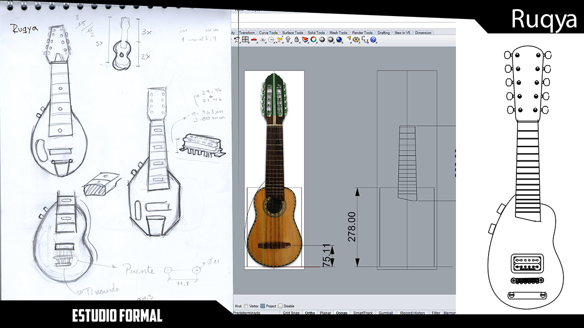 diseño industrial + Musical Instrument folk minimal Humbucker electric guitar