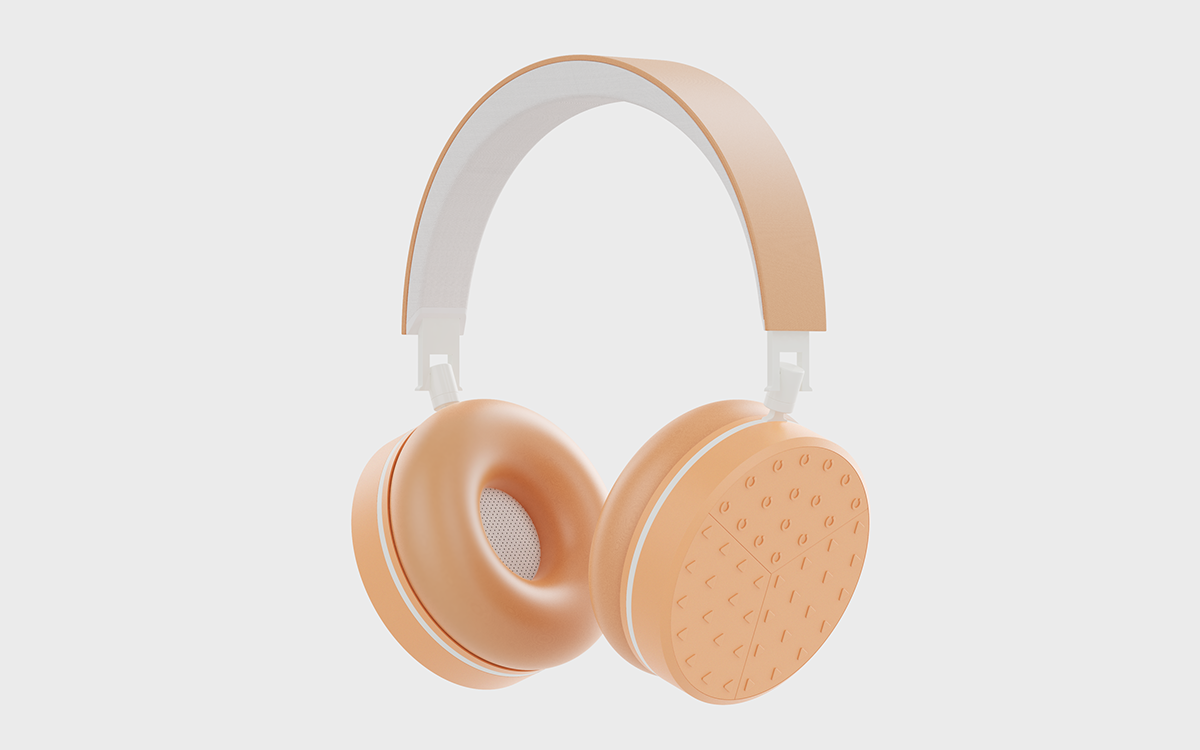 headphones product wireless headphone orange haptic pattern Patterns bluetooth music