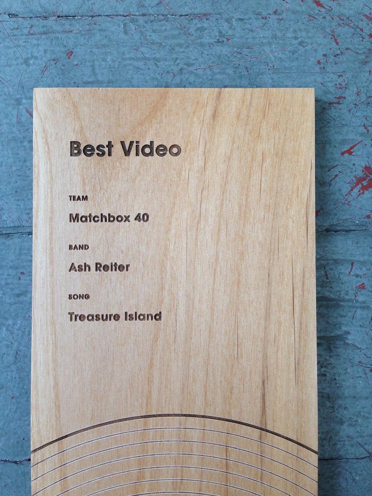 Lasercut laser cut Laser-Cut award Alder wood Mvr Music Video Race