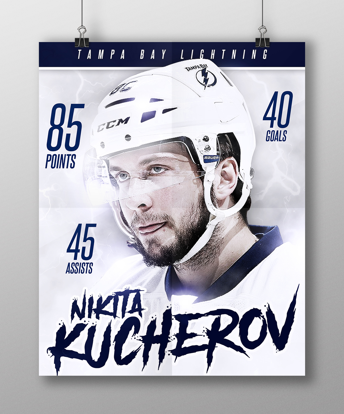 Nikita Kucherov Tampa Bay Lightning NHL social media poster hockey Digital Art  photoshop sports