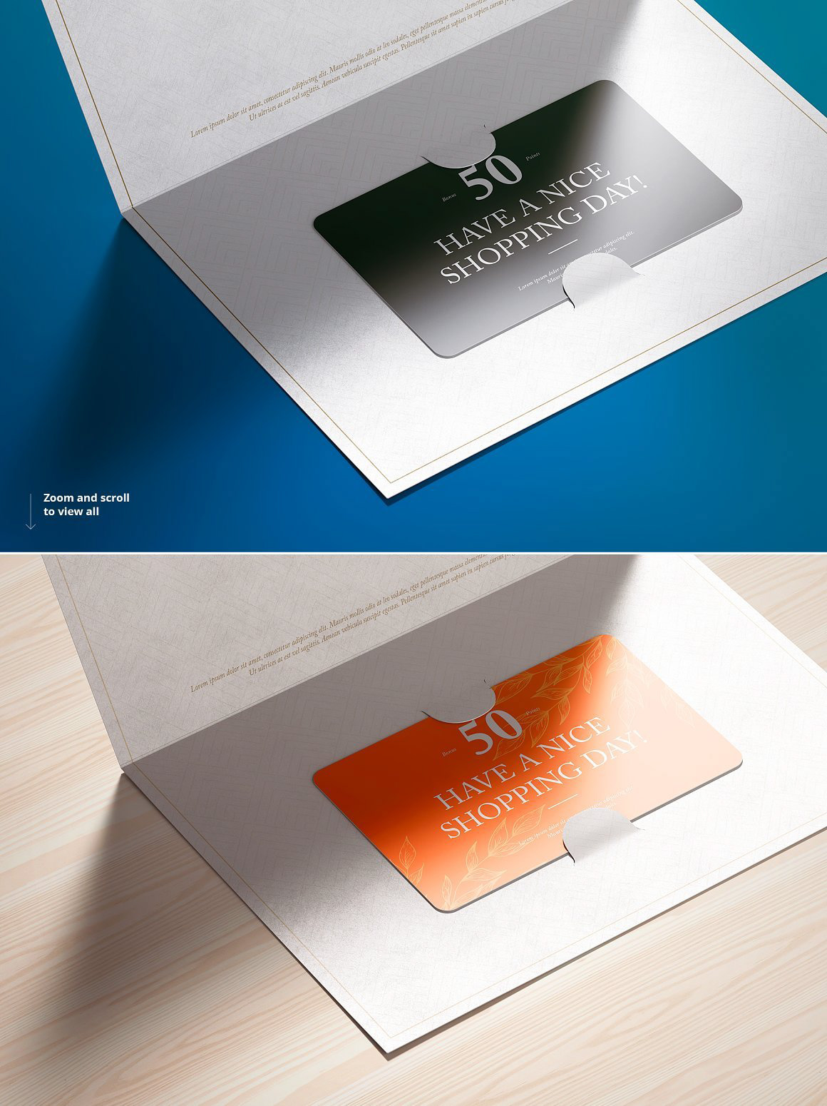 giftcard WALLET gift cards holder business card paper Mockup giftcards