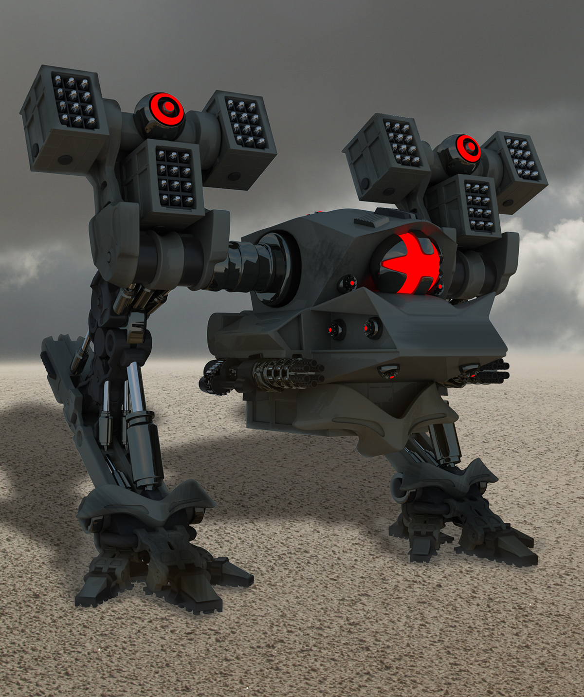 concept 3ds max 3D model robot game Iray walker drone tripod
