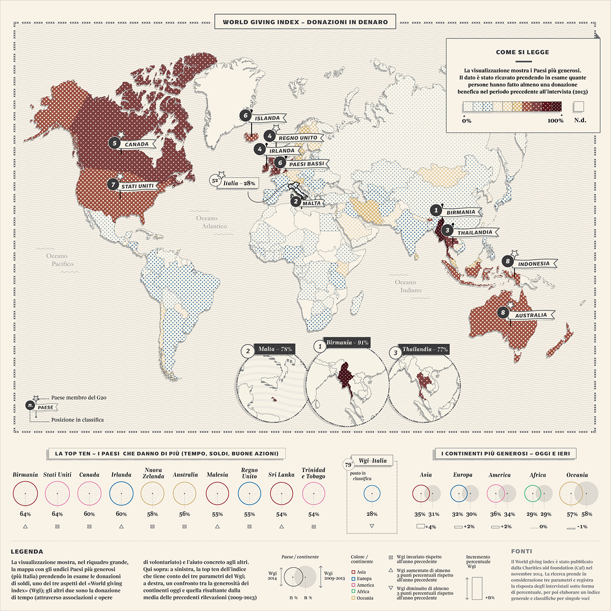 dataviz lalettura worldgivingindex DATAVISUALIZATION corriere corrieredellasera map