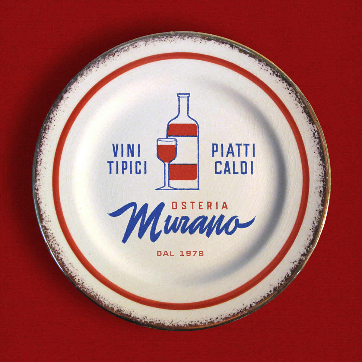 lettering murano osteria plate restaurant restaurantidentity