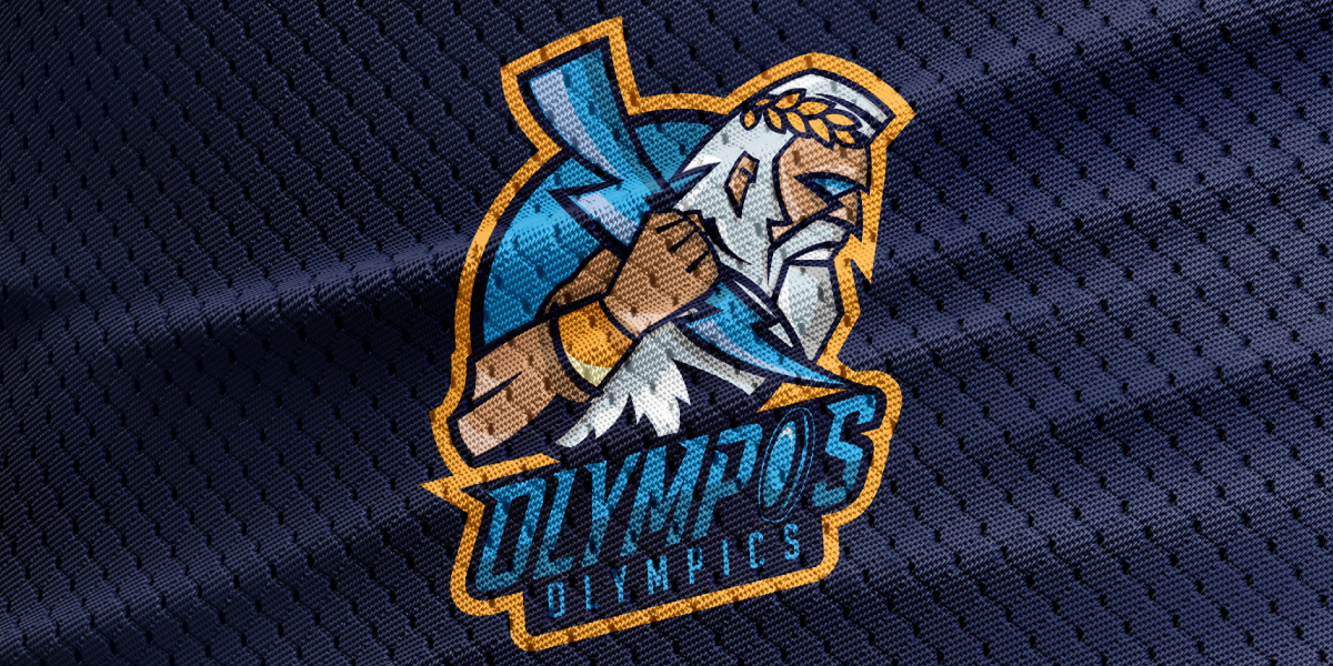 Mascot logo zues Jupiter Ultimate sports ILLUSTRATION  mythology Olympos team