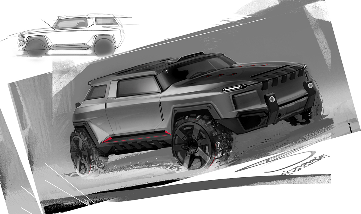 concept art concept design Render sketch photoshop concept car concept truck jeep Truck future shane baxley breaking custom design