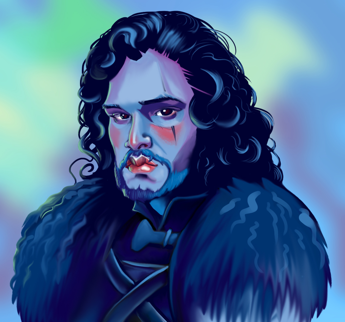 Jon Snow painting   digital jinx colorful