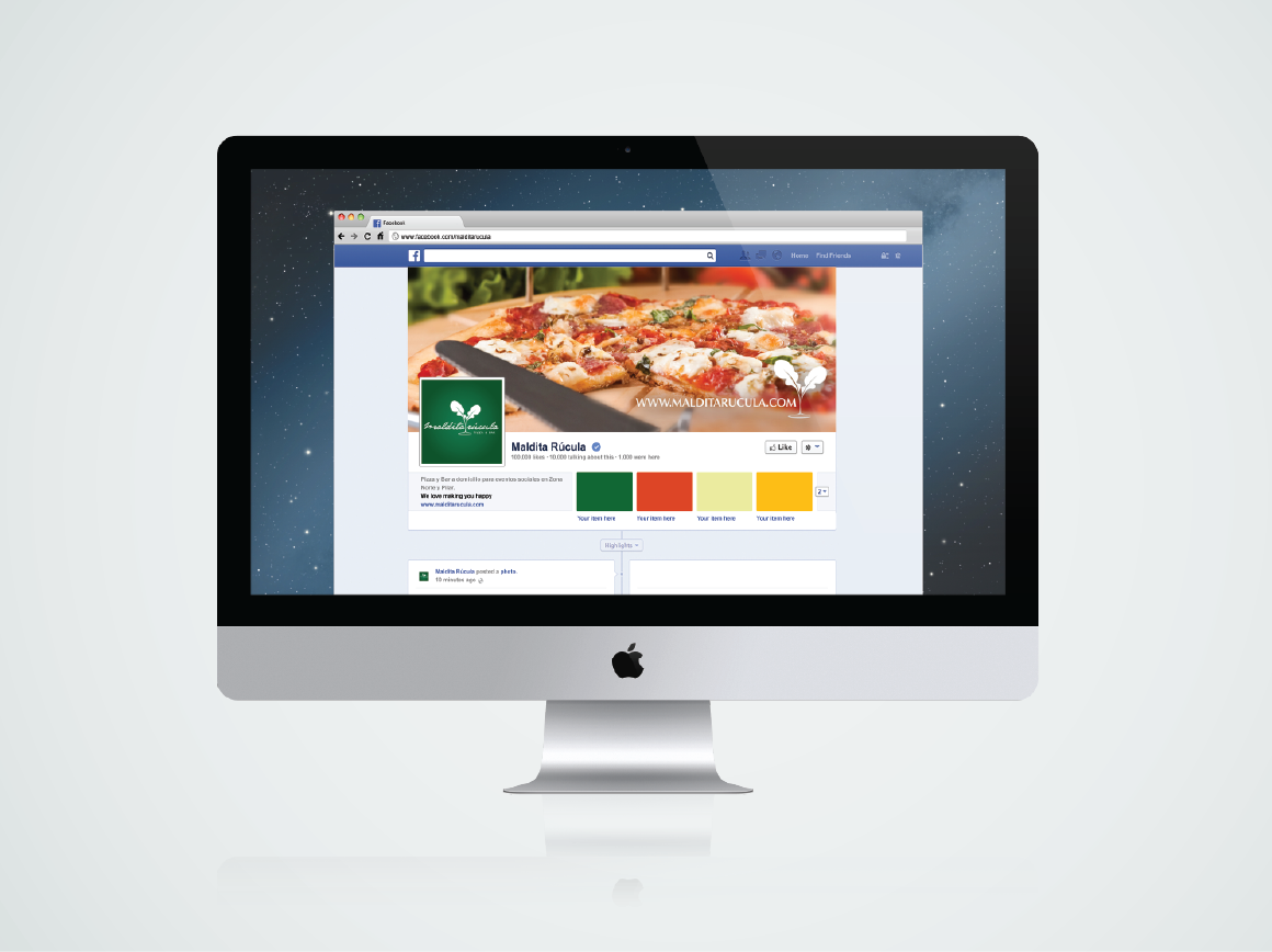 brand Pizza bar drink Conteil pilar Pizzaparty card facbook green