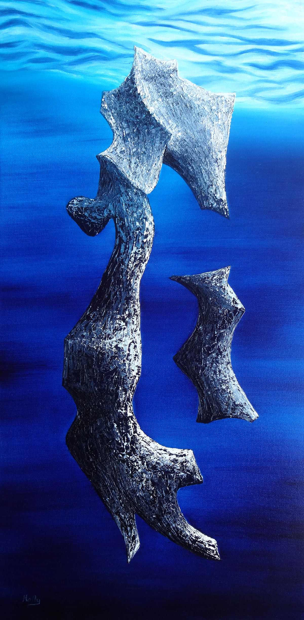 art artwork fish Oil Painting pallet knife seahorse surrealism surrealist underwater water