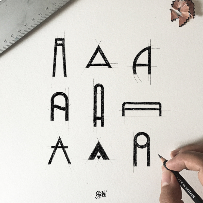 art deco geometric Handlettering handmade letter lettering letters Typographie typography  