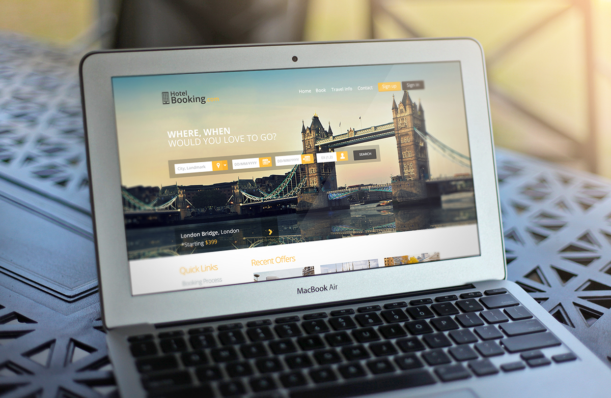 UI ux landing Travel page images colors panel Booking hotel design Web Website