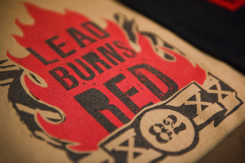 Adobe Portfolio apparel Clothing tshirts t-shirts Hats Embroidery rev lead burns red lbr horn trader