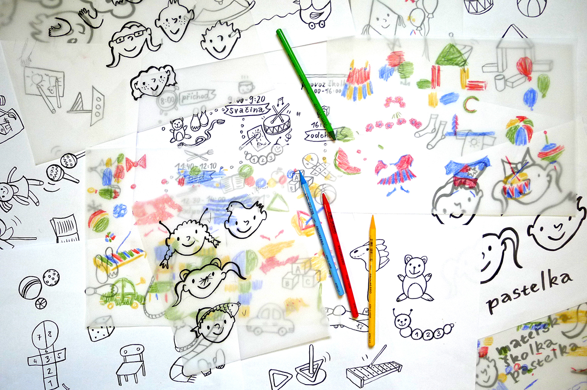 children school nursery draw crayon