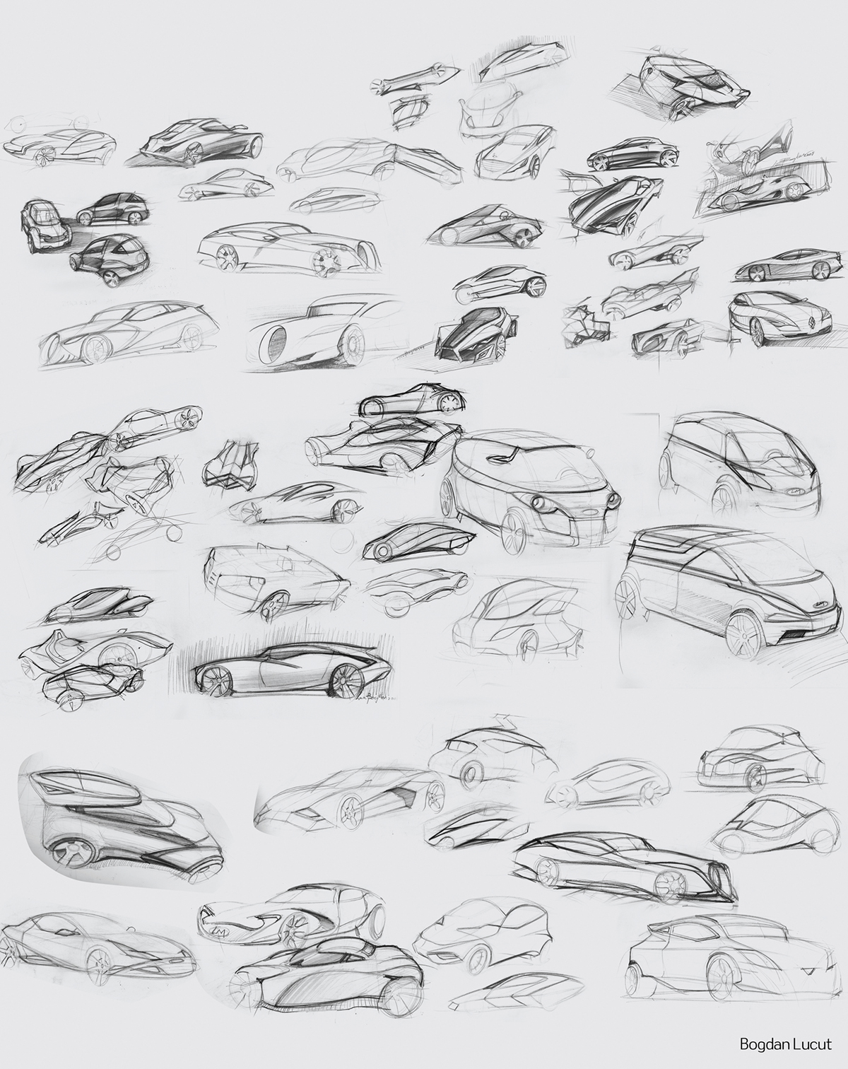 Cars sketches pencil