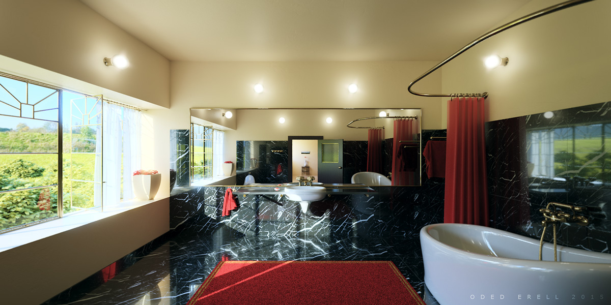 Interior 3D vray 3ds MAX Autodesk bathroom viz visualization oded erell
