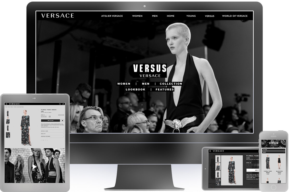 versus VERSACE Web Design  editorial design  landing page Fashion  luxury