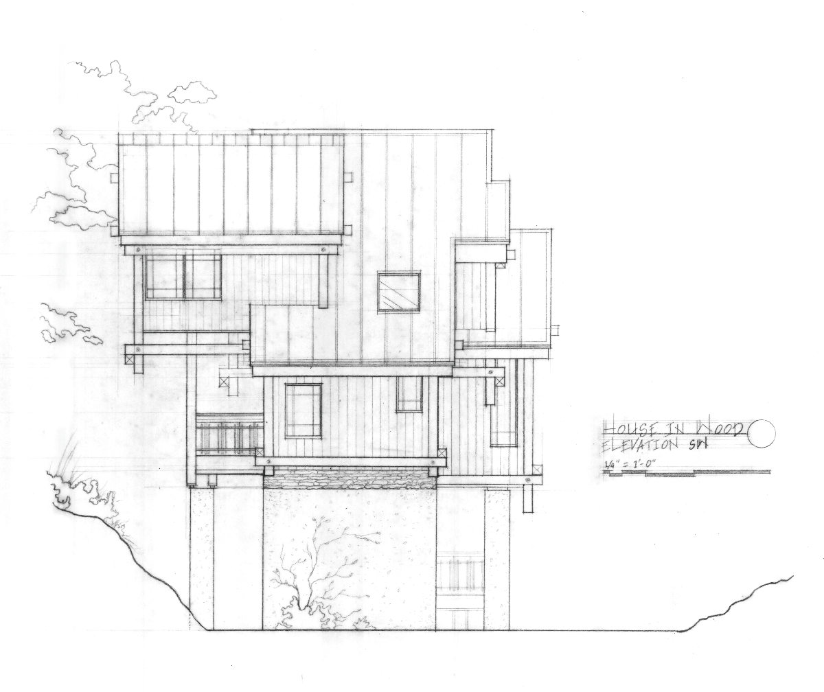 house Plan section wood