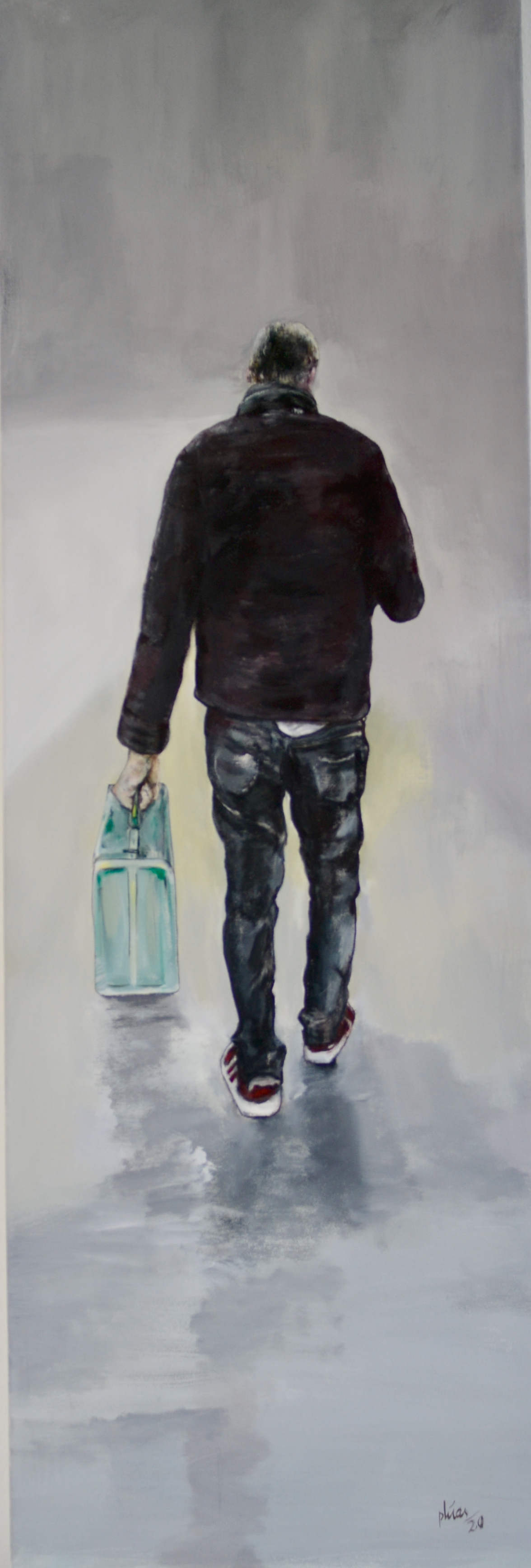 La maleta de Paris. Acrylic on canvas. 120x40 c.