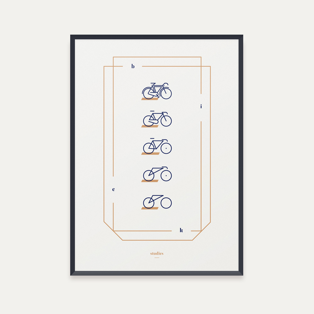 Bike Bicykle Picto poster frame border simplicity study studies sketch