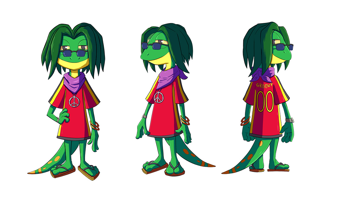 cartoon Character design  ILLUSTRATION  gecko Digital Art  digital illustration personagem Character art reggae