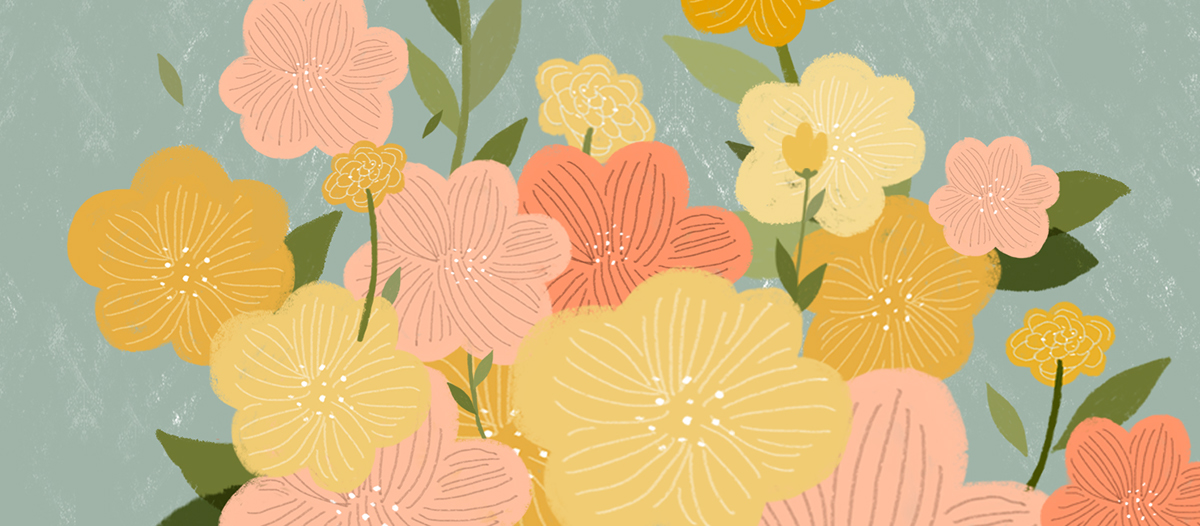 spring Flowers ILLUSTRATION  Drawing  Flora print calendar graphic Behance editorial