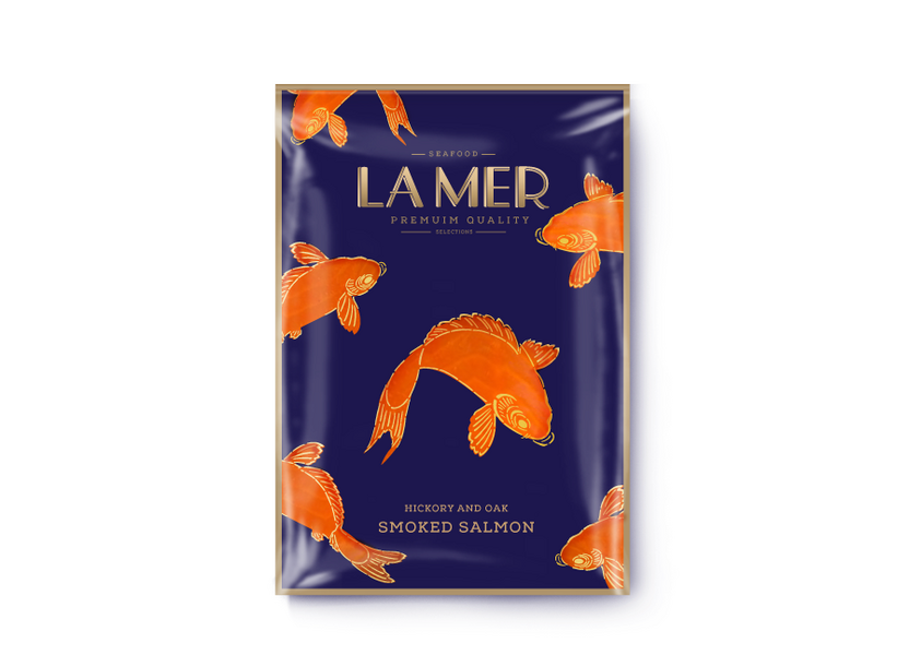 seafood Retro art deco premium elegance packaging design