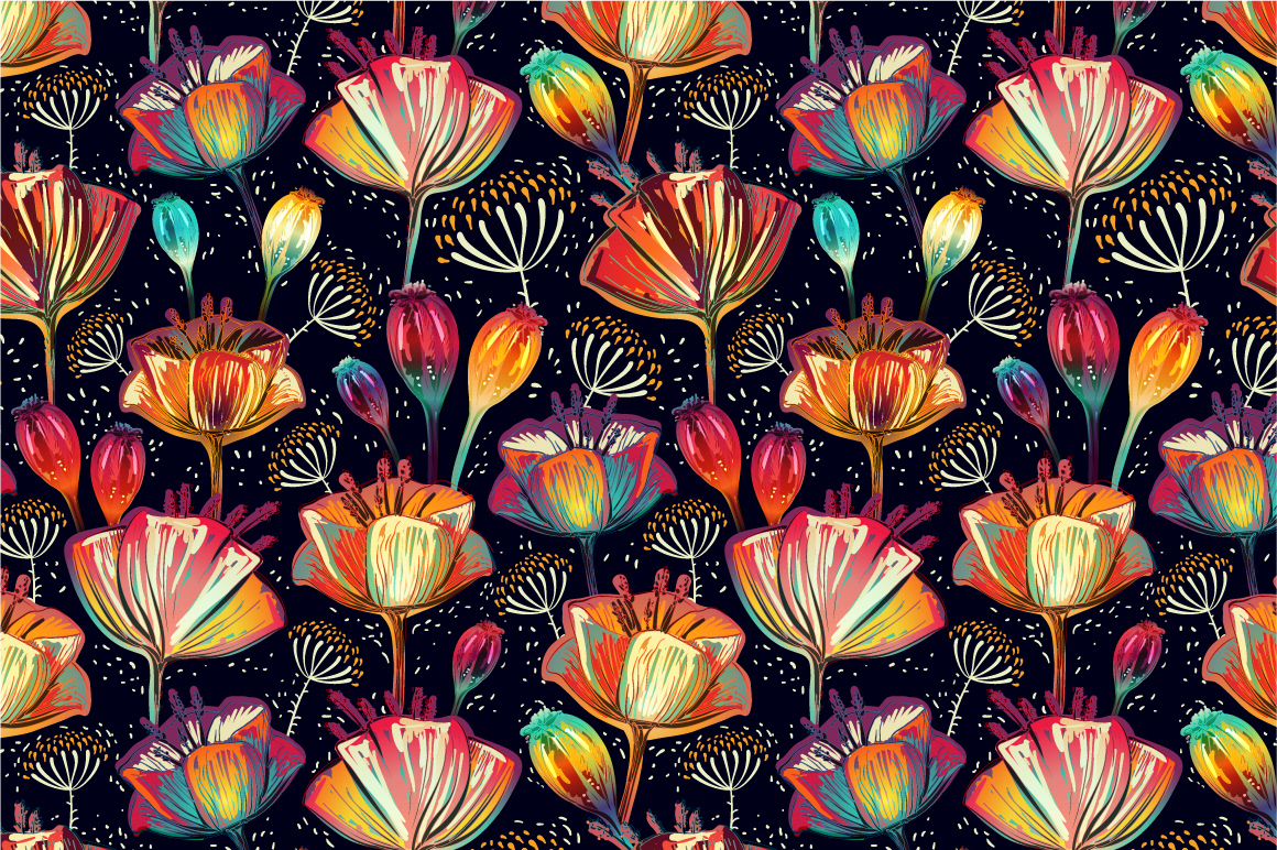 tulips pattern tulips Flowers floral pattern decorative flowers black wallpaper Black Backdrop