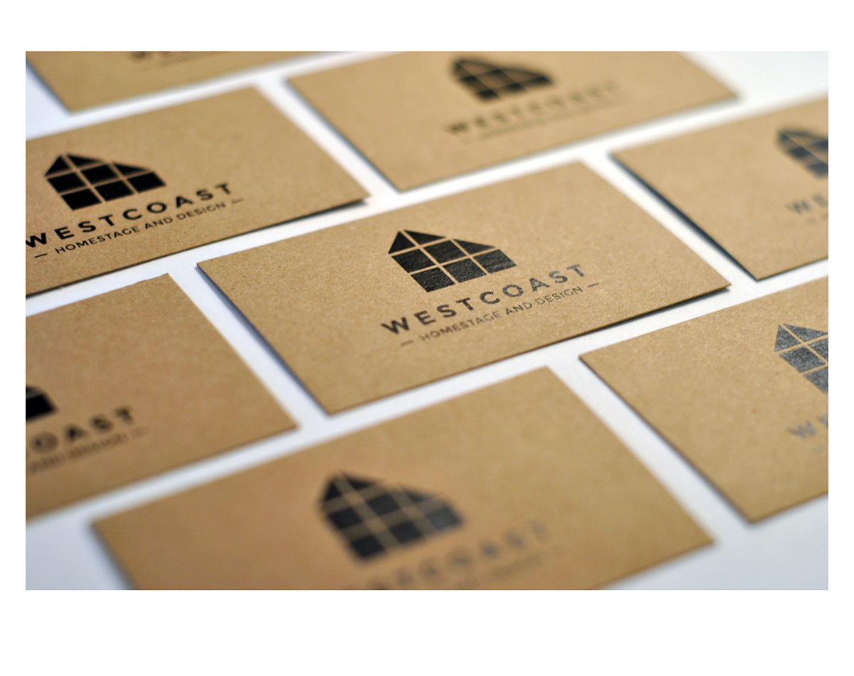 business card Idenitity logo design housing black kraft paper