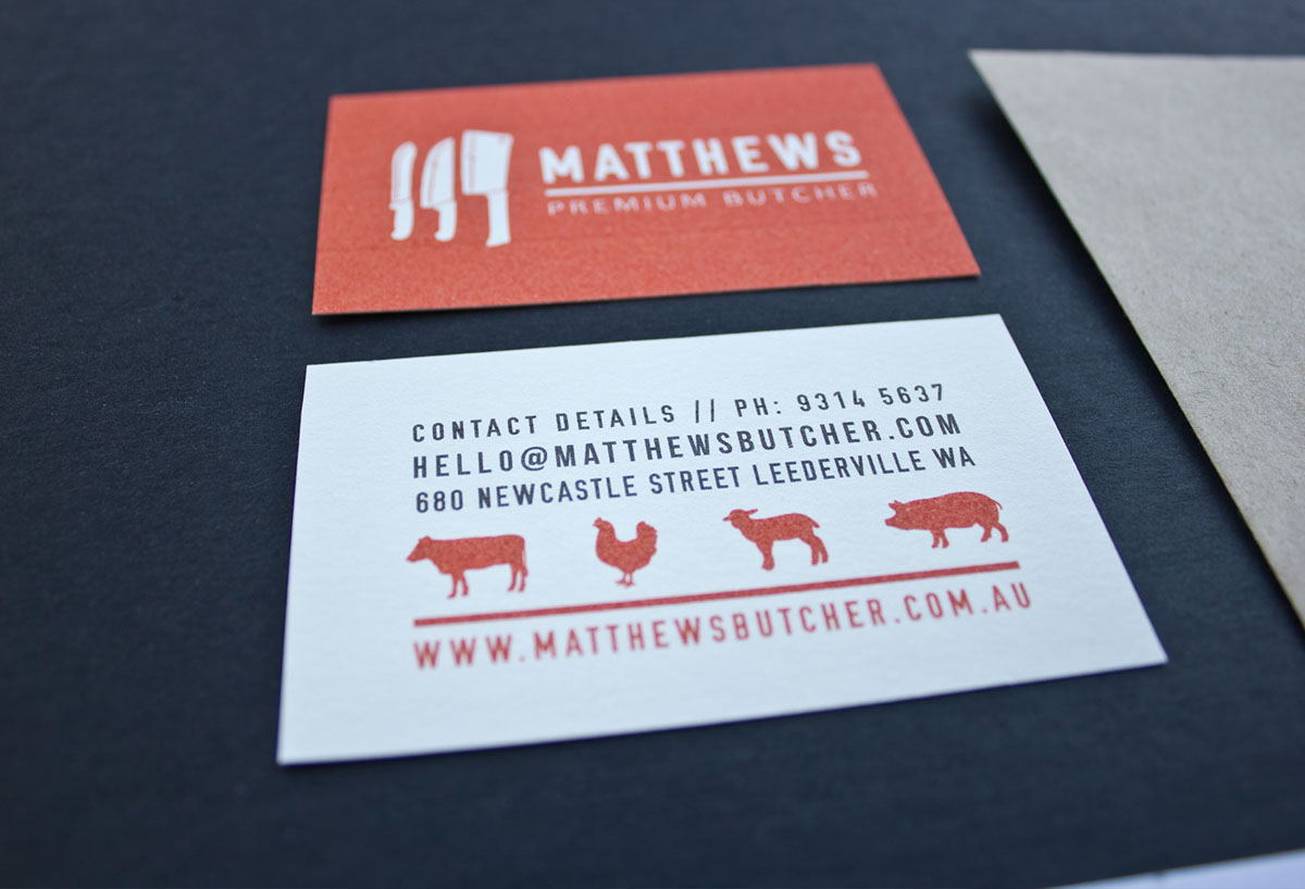 butcher meat cow knives amanda alessi brown paper logo branded