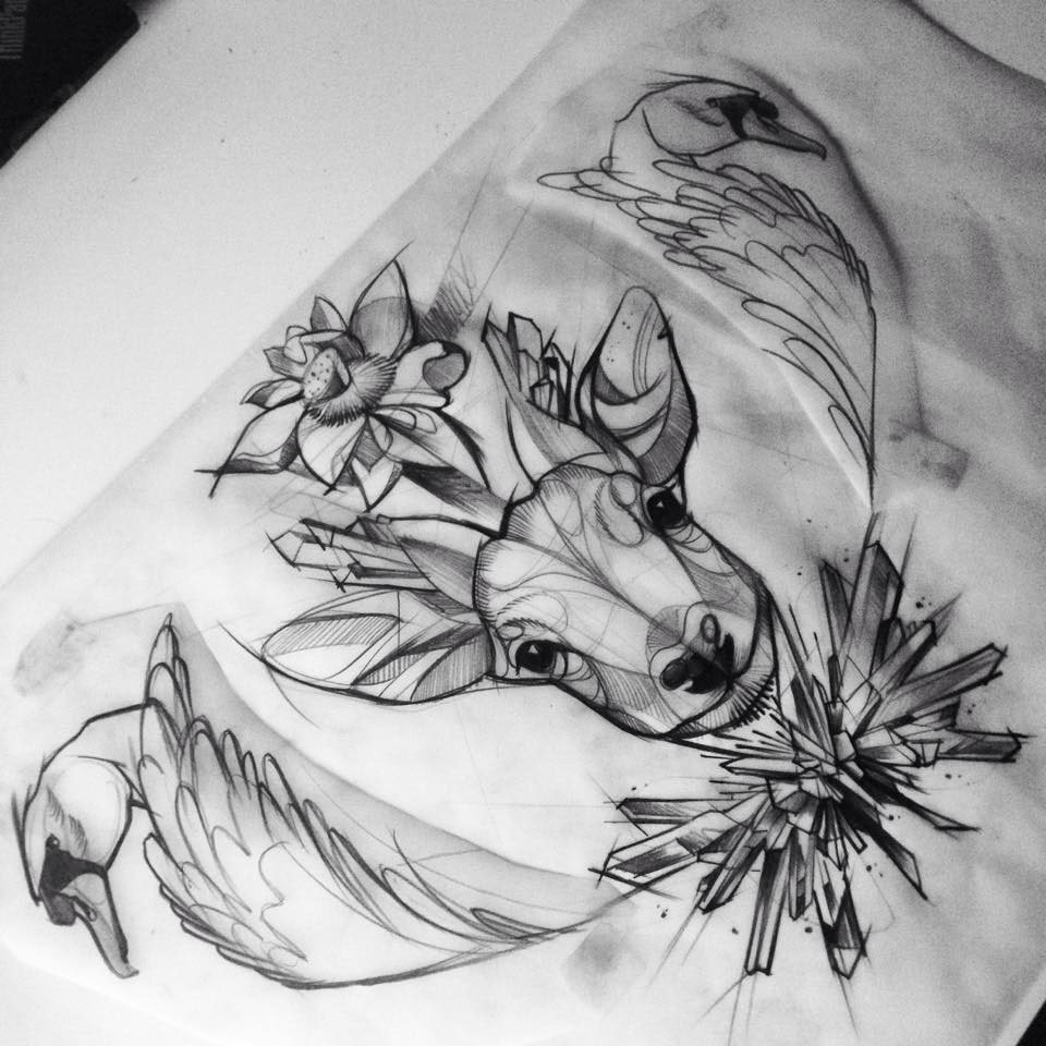 tattoo art kunst ink inked sketch okanakgol instagram handmade hand drawings illustrations