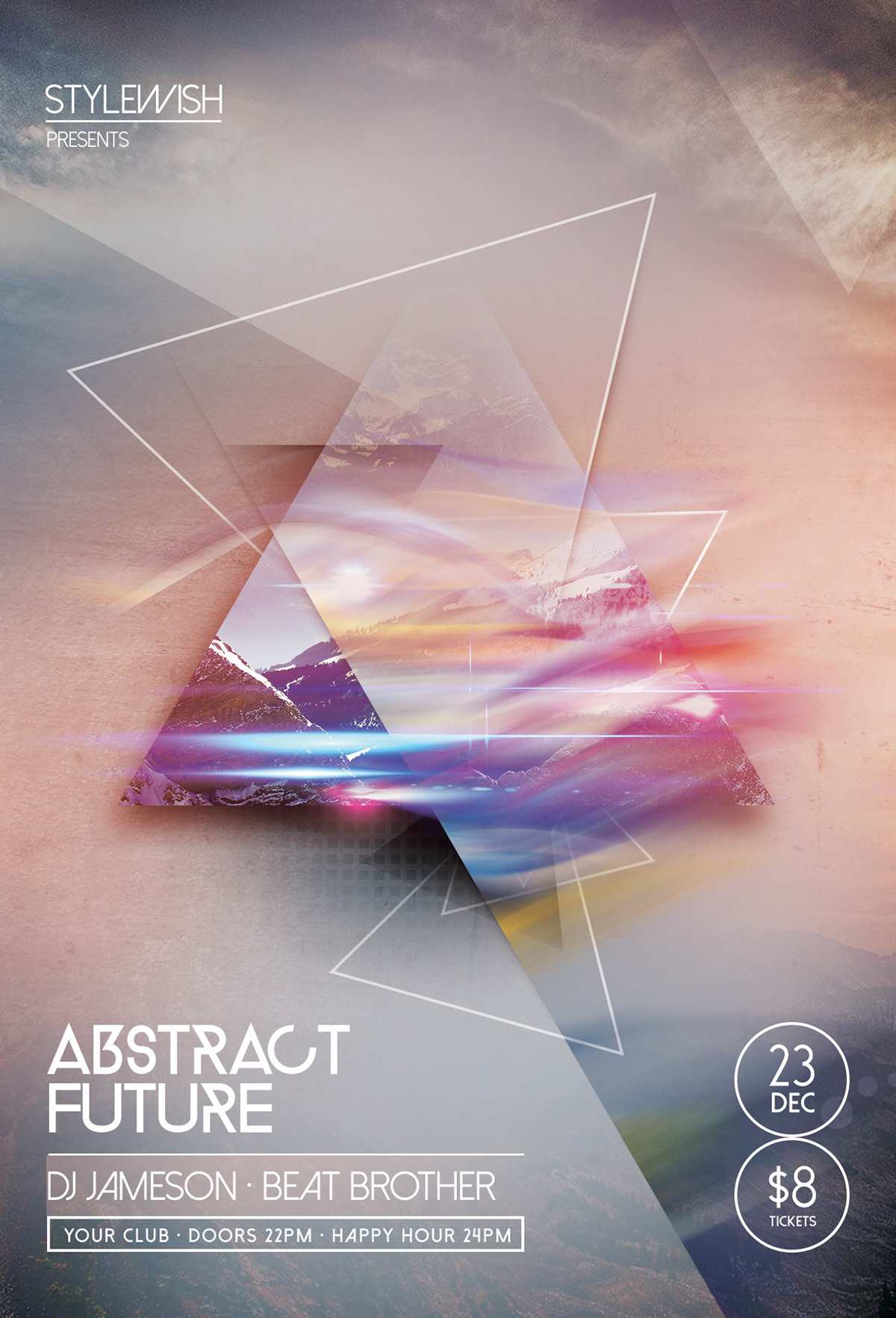 flyer geometric poster template abstract shapes geometry psd download photoshop