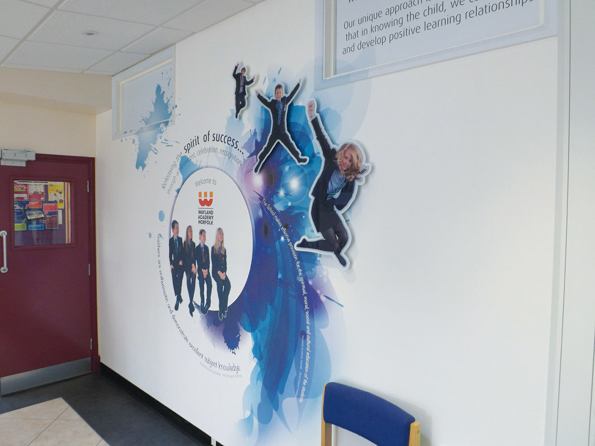 griib® wall art School reception design reception interior branded wall space