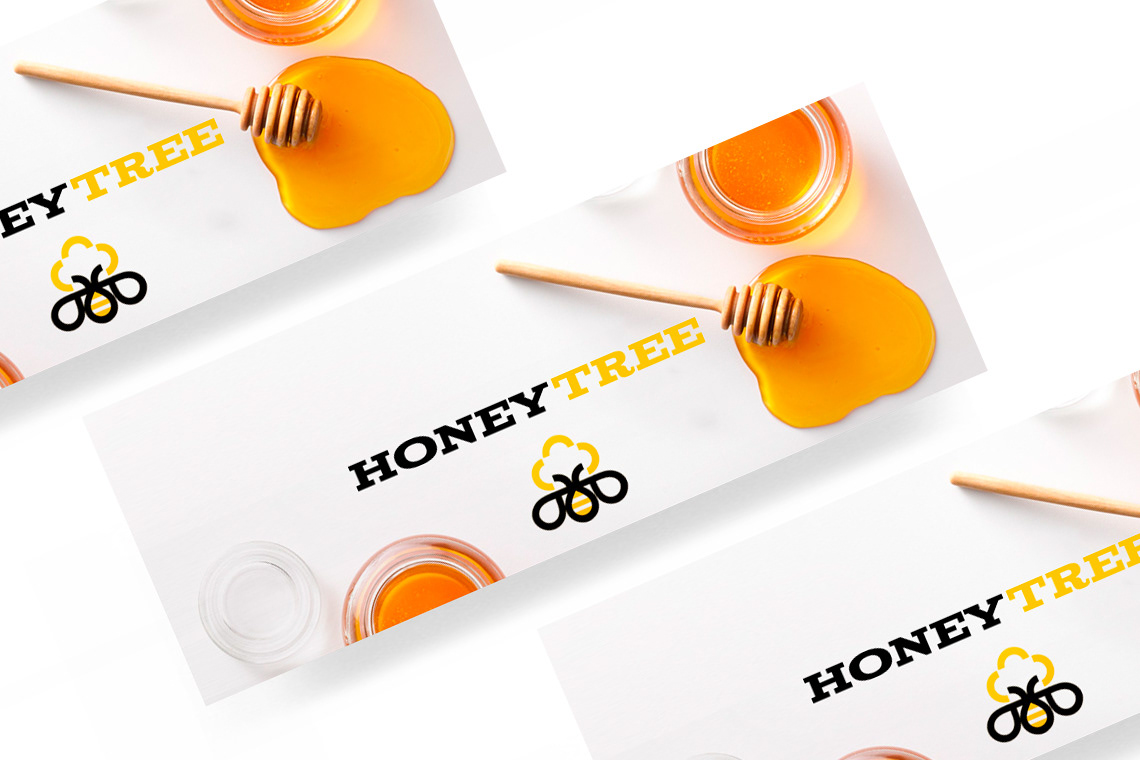 Abeja bee branding  brands honey logo Logotype miel Tree  yellow