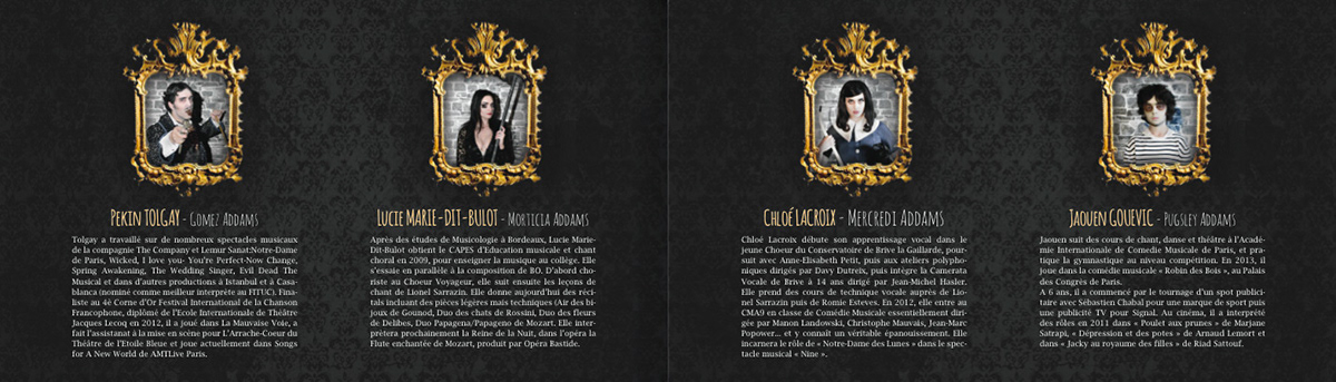 addams gothic gothique famille addams Musical Show livret Comédie musicale print