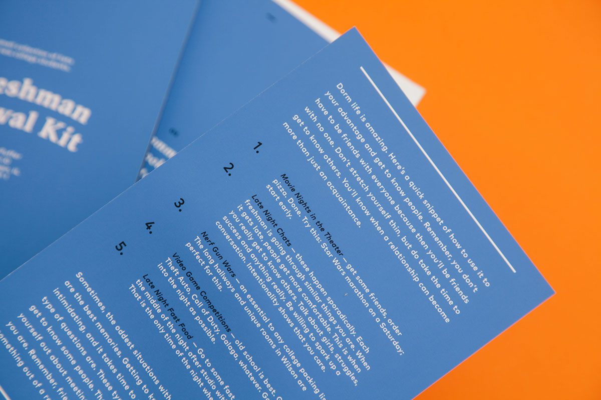 kit Booklet survival freshman college publication editorial etudes blue print flyer gt spectra mart ot