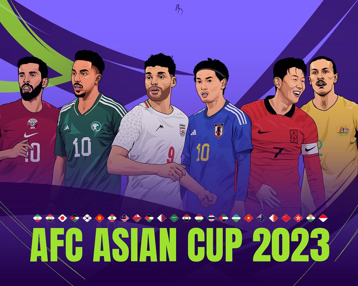graphic design  Graphic Designer graphic football football design Football poster AFC vector vectorart AFC ASIAN CUP