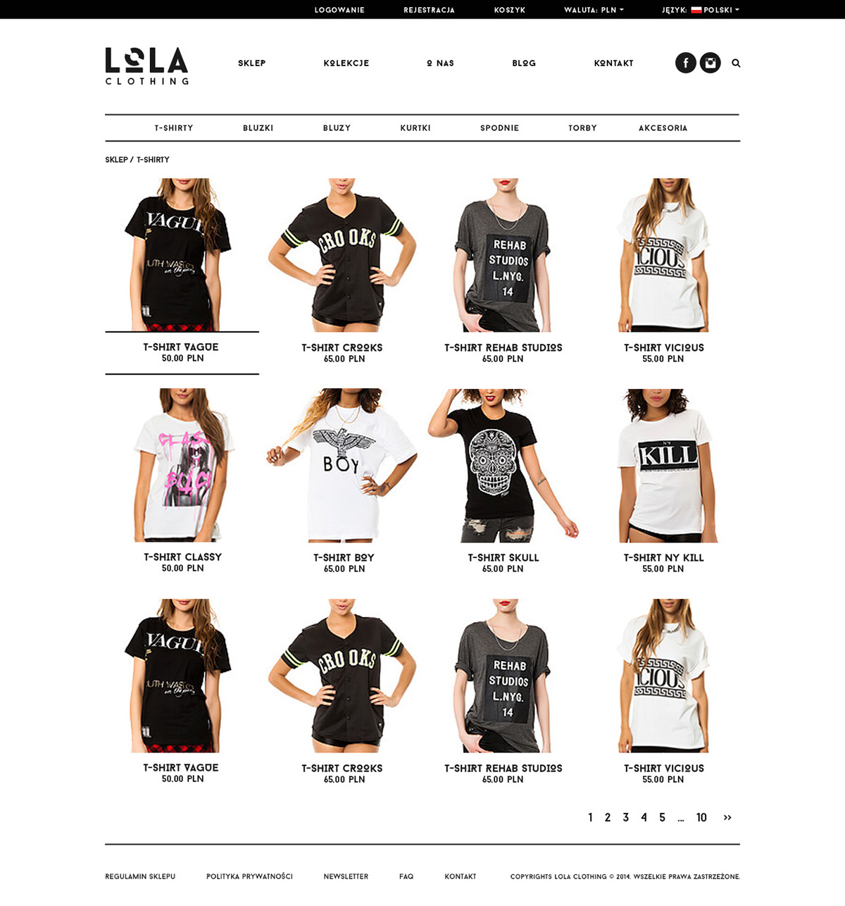 Lola Clothing streetwear online shop Web Design  UI/UX Design
