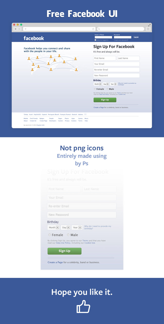Facebook login page redesign on Behance