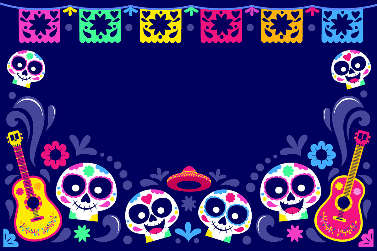 celebracion celebration colores colorful diadelosmuertos diademuertos Fun ILLUSTRATION  music skulls