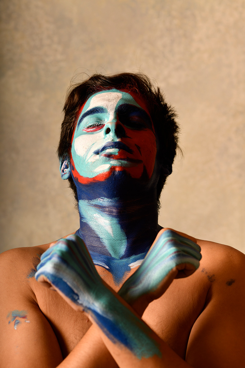 BODYPAINT expressive facepaint freedom model Photography  red white and blue symbolism