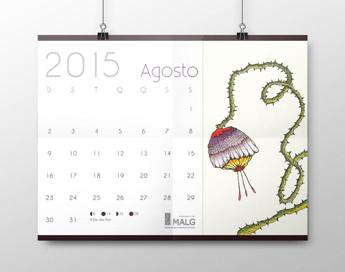 MALG Museu calendario año 2015 calendar art year design gráfico