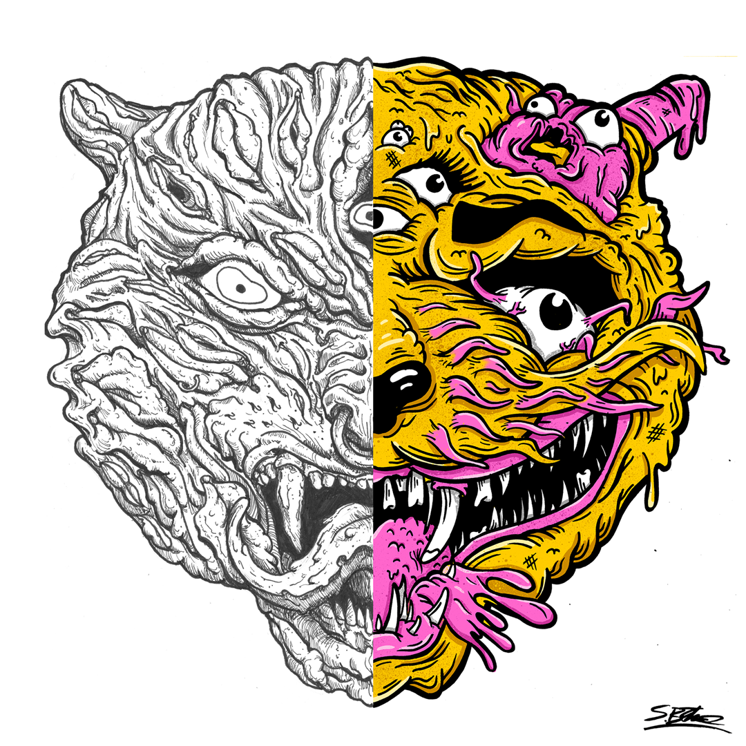 tiger Collaboration collab psychedelic trippy low brow