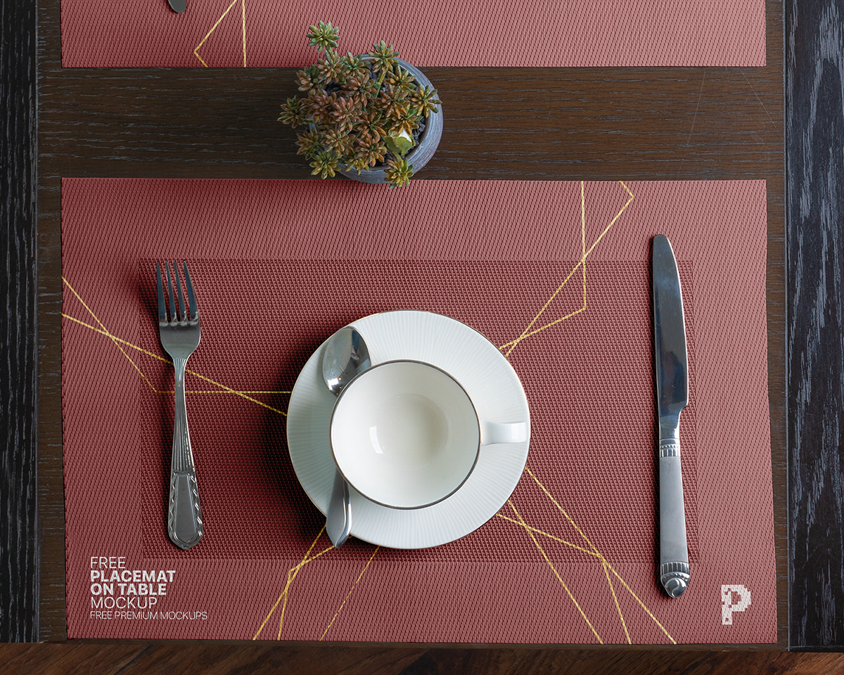branding  cafe free freebie mat Mockup placemat restaurant table table mat