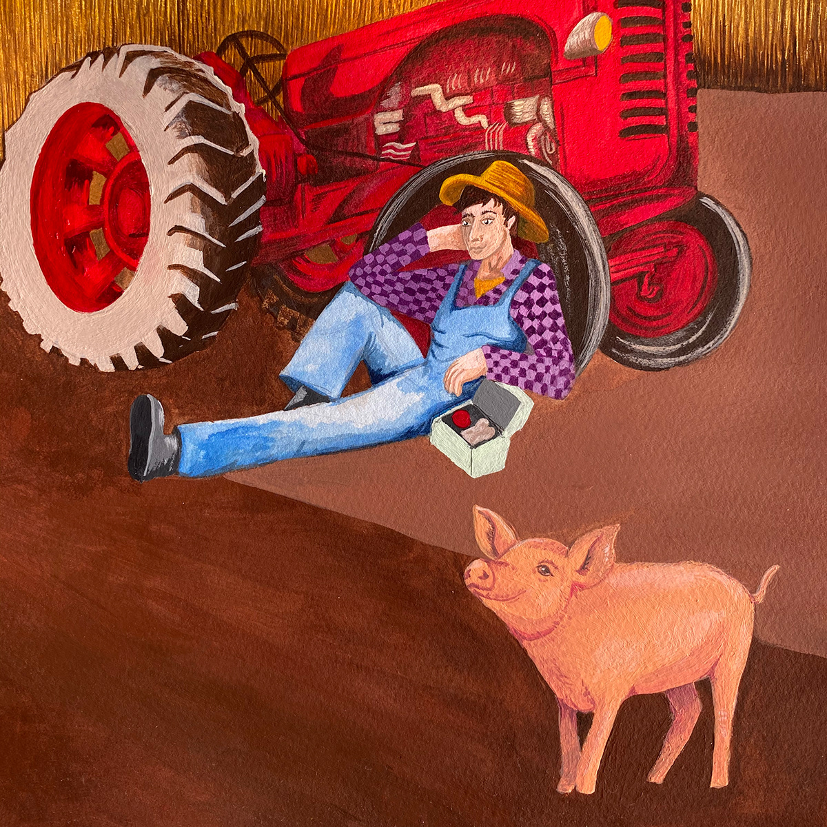 acrylic animals digital illustration farmers ILLUSTRATION  lunchbox Packaging