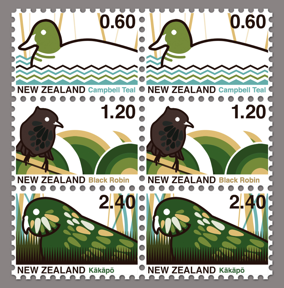 postage stamp NZ native bird bird