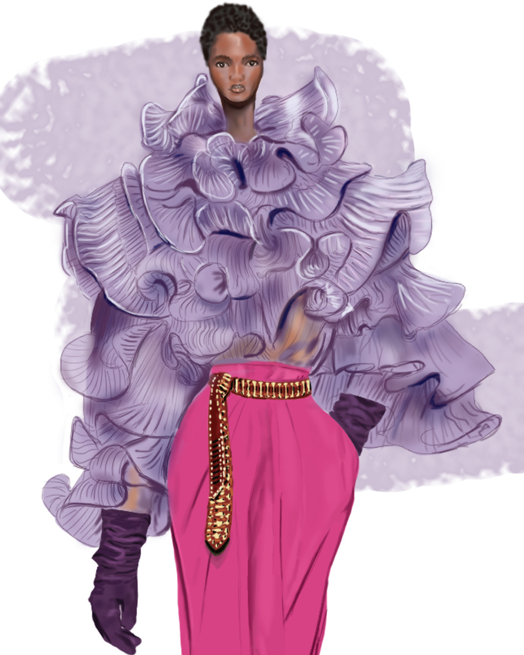 Adobe Photoshop Alberta Ferretti digital illustration fall 2020 Fashion  fashion illustration ILLUSTRATION 