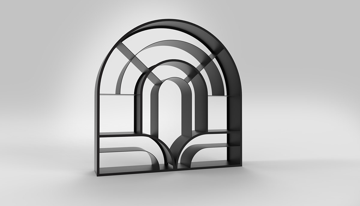 arches bookcase furnituredesign industrialdesign productdesign architecture bookcasedesign janecreating Jenny Tseitlin shelf design