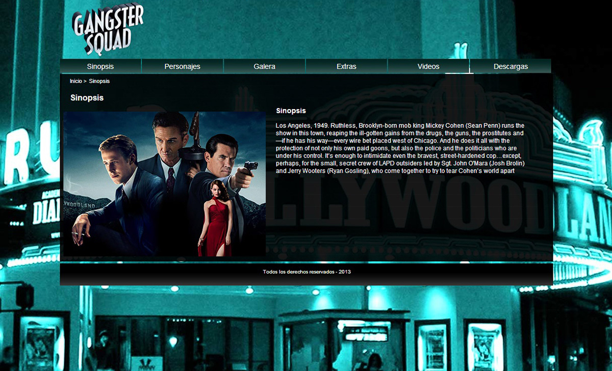 Gangster Squad movie Web web site