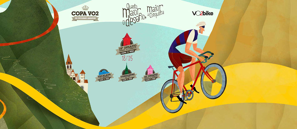 bike poster cycling poster Brazil bicycle race Road Race sport web illustration