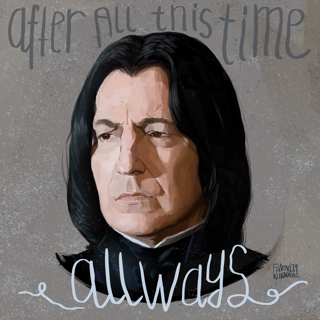 harry potter Digital Art  Severus Snape portrait fantasy ILLUSTRATION  Alan Rickman Hogwarts Slytherin wizard